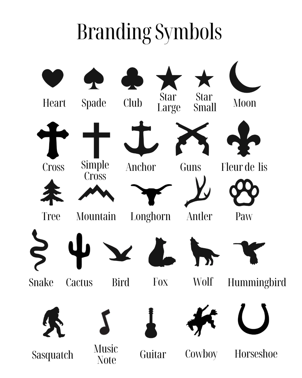 Branding symbols reference