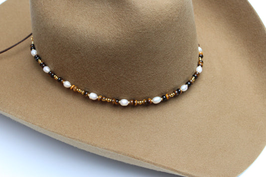 Chestnut Pearl Hat Band